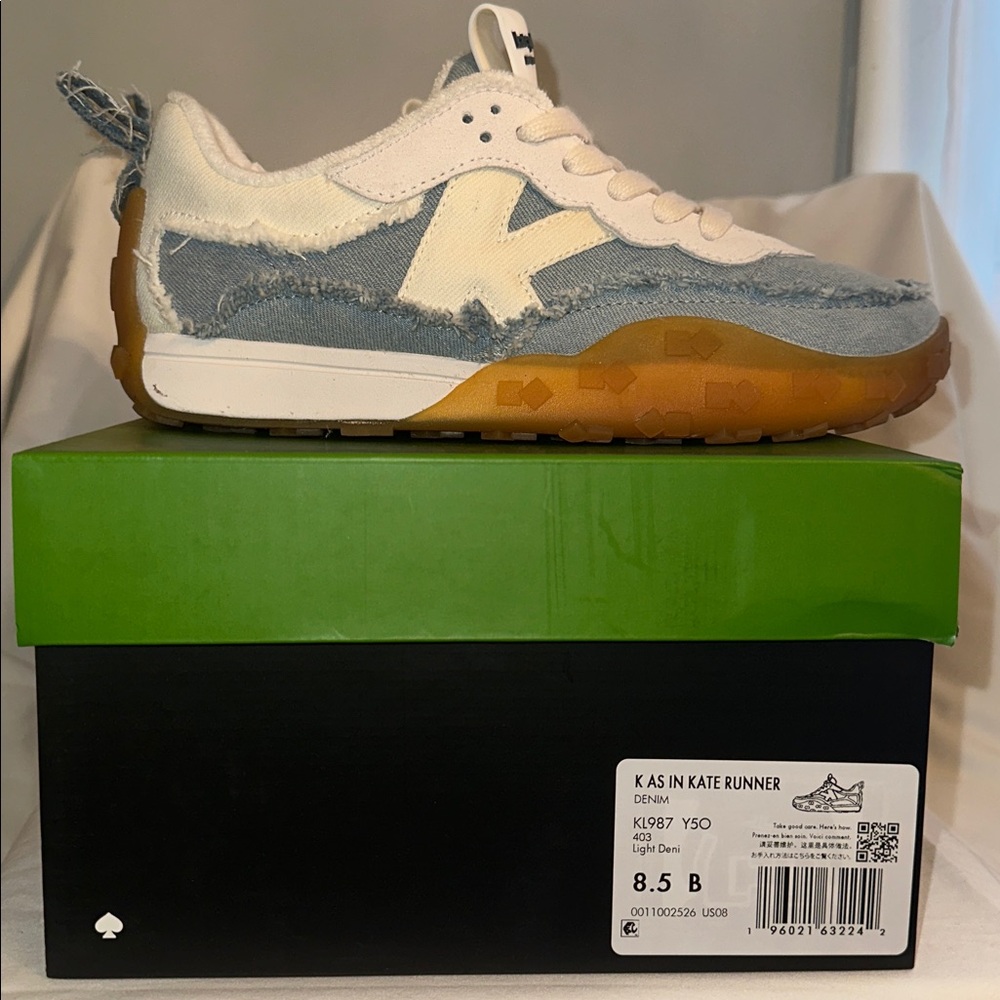 Kate Spade Denim Blue and White Sneakers